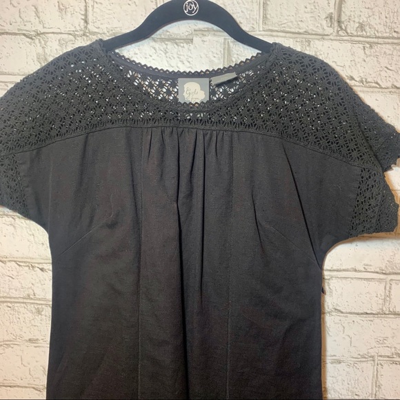 Anthropologie little black dress w/ crochet detail - Picture 4 of 7